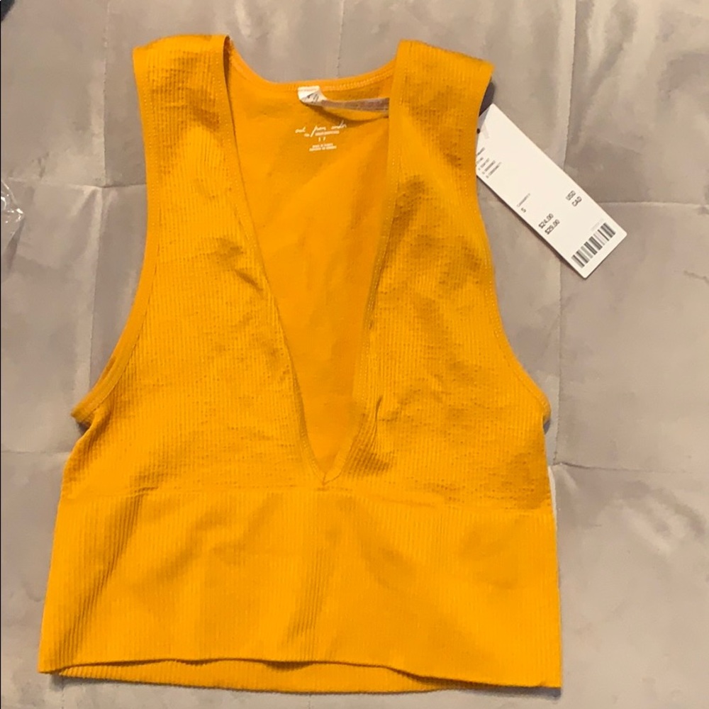 Yellow low-cut urban outfitters shirt